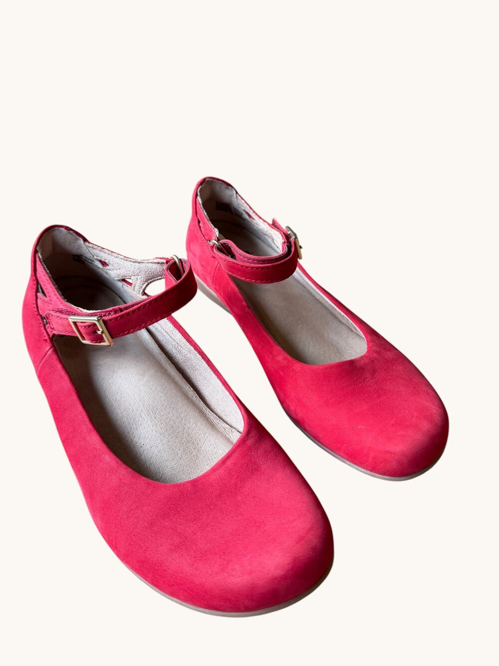Earth Alder Alma Red Leather Mary Jane Comfort Flats Ankle Strap Women's 7.5